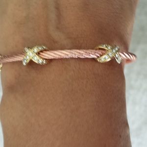 Rose Gold X cable bracelet